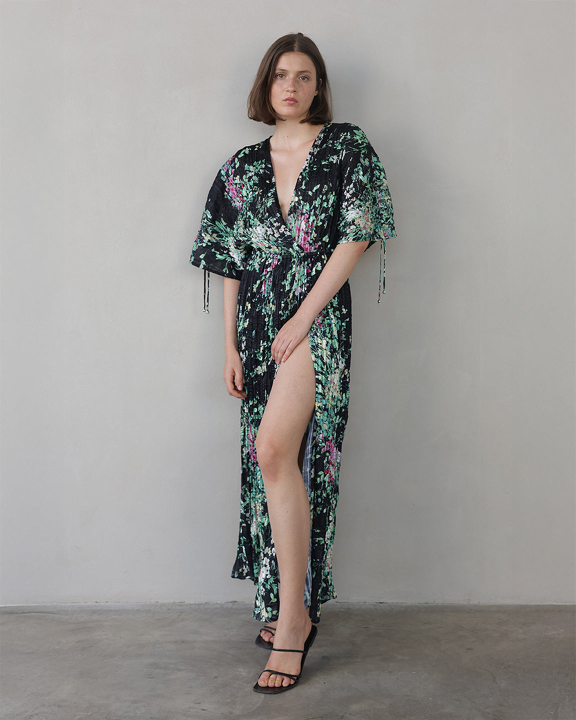 sabina musayev green dress Serena Maxi in Black Floral Black PRINT / XS elevated silhouette with a MYShe Baby Girl Outfits unique mini dresses Colour:Caramel