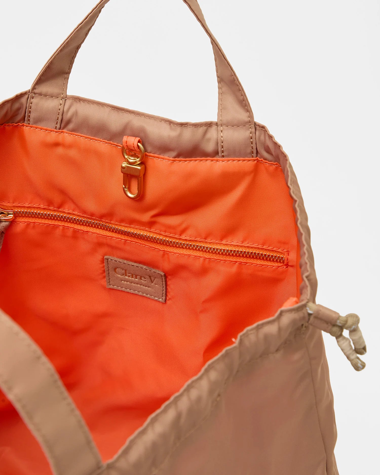 Clare V. Sac Tout Back Pack - Recycled Nylon Twill In Latte