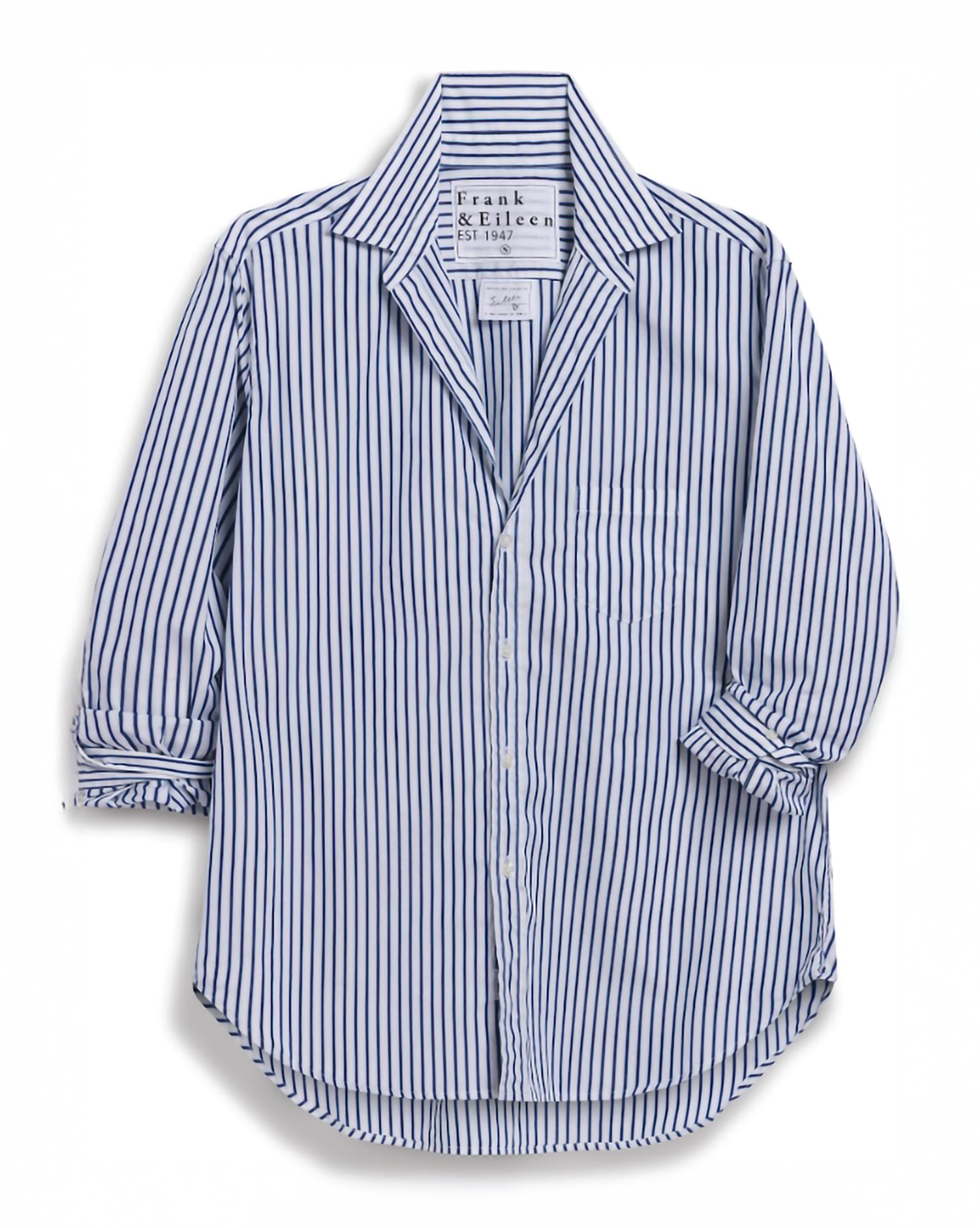 Frank & Eileen Eileen Relaxed Button-Up Shirt Light Blue Navy Stripe
