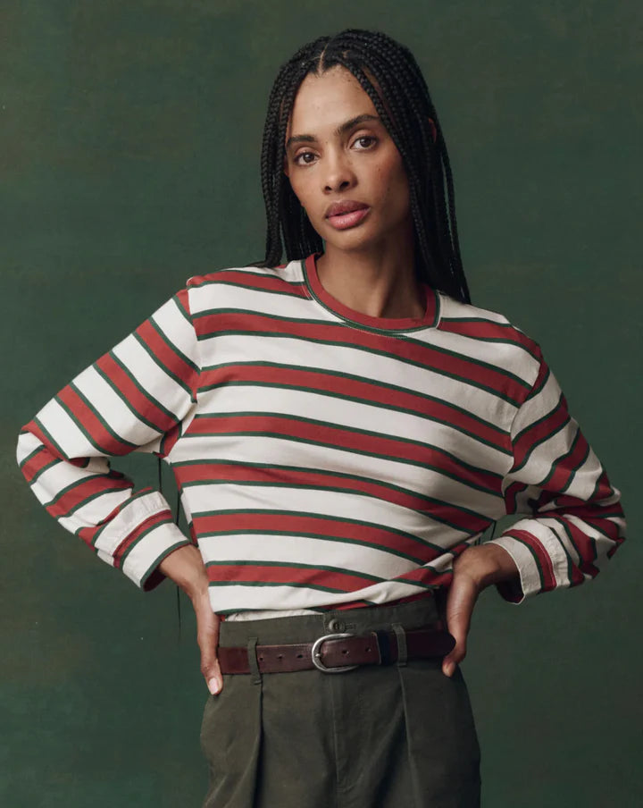 The Great. The Campus Crew in Cream Bridle Stripe