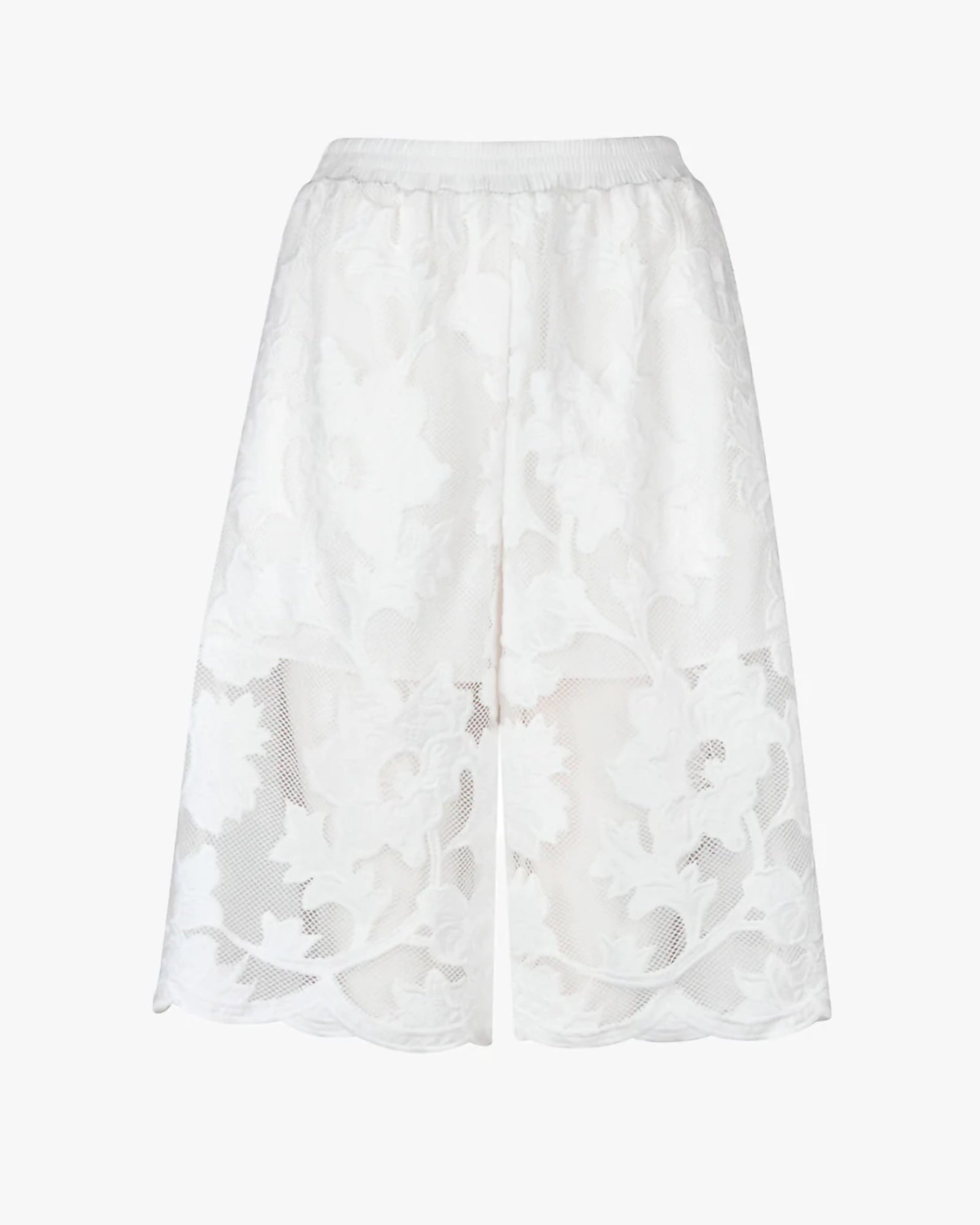 Smythe Pull On Bermuda Short in White Applique