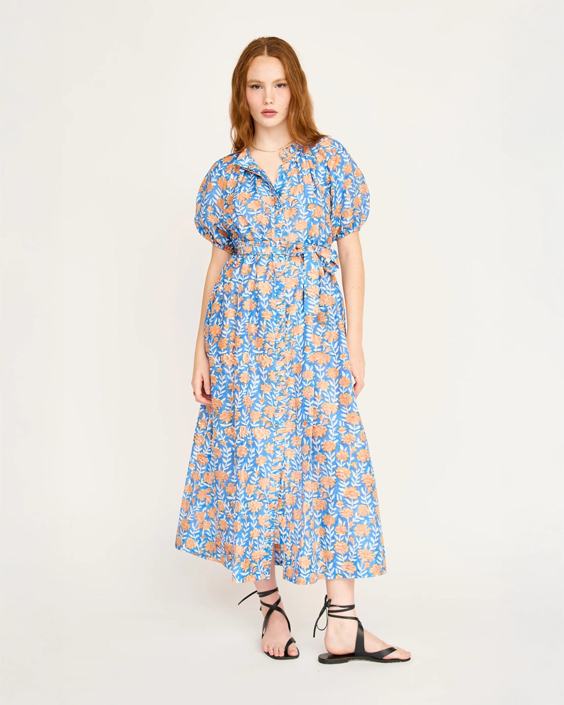 Mirth Somerset Dress in Tangerine Carnation