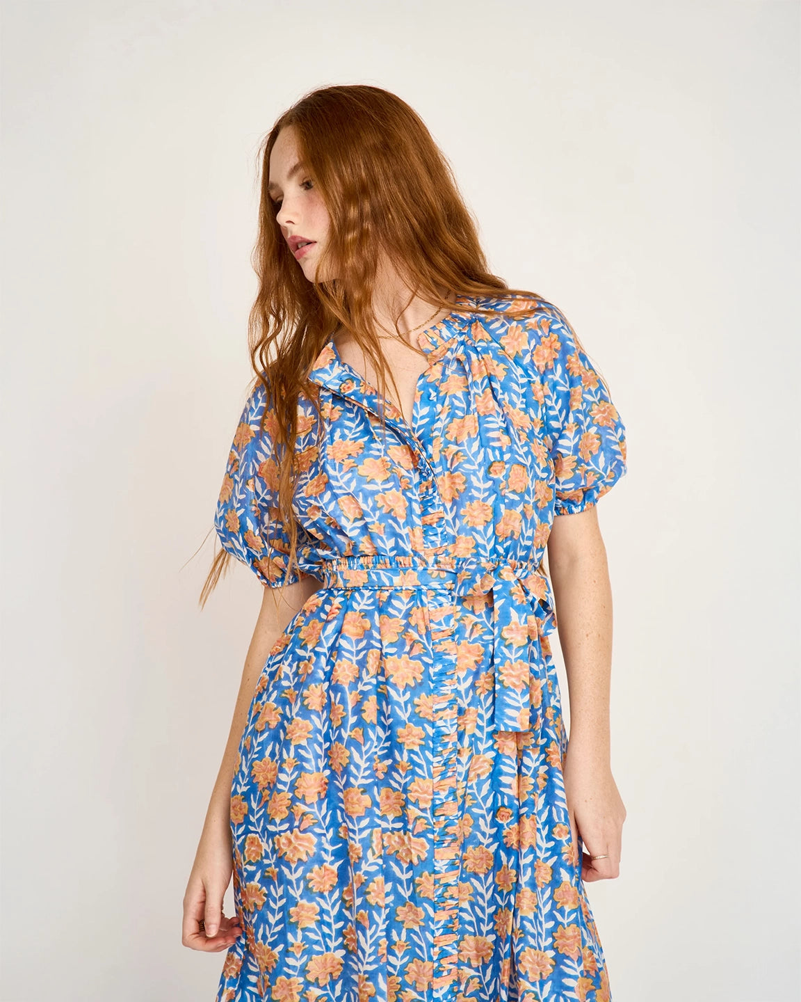 Mirth Somerset Dress in Tangerine Carnation