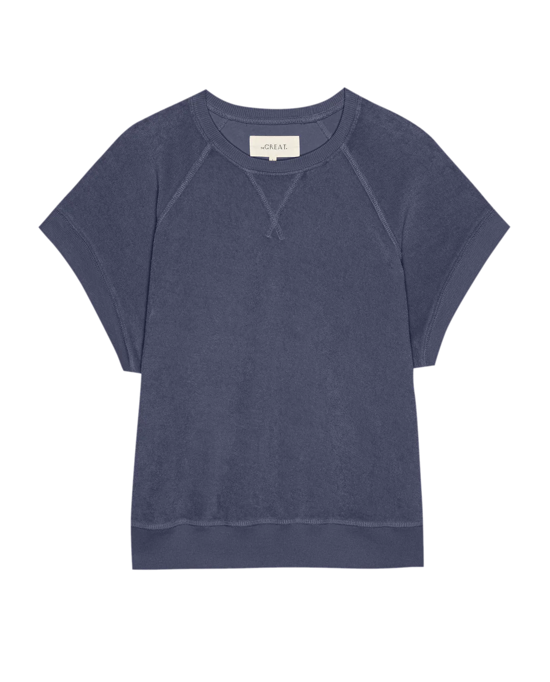 The Great. The Micro Terry Wedge Sweatshirt In Vintage Blue