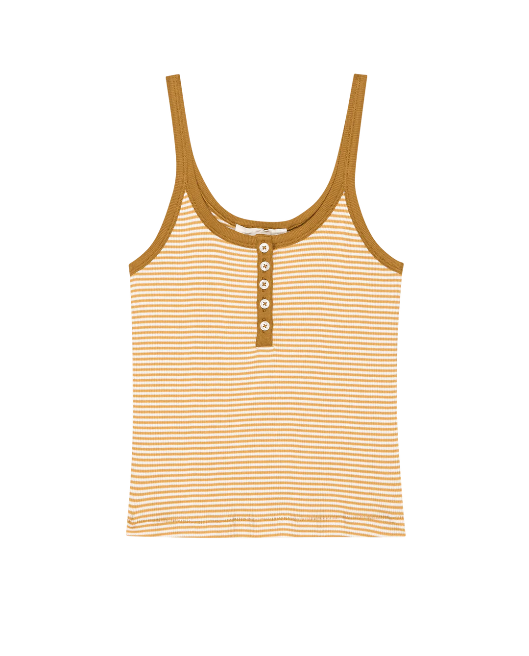 The Great. The Henley Slim Tank in Bronze Stripe