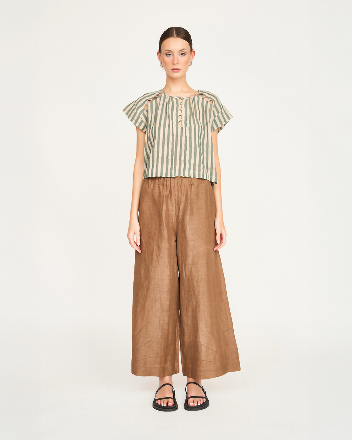 MIRTH Merida Cutout Top in Safari Stripe