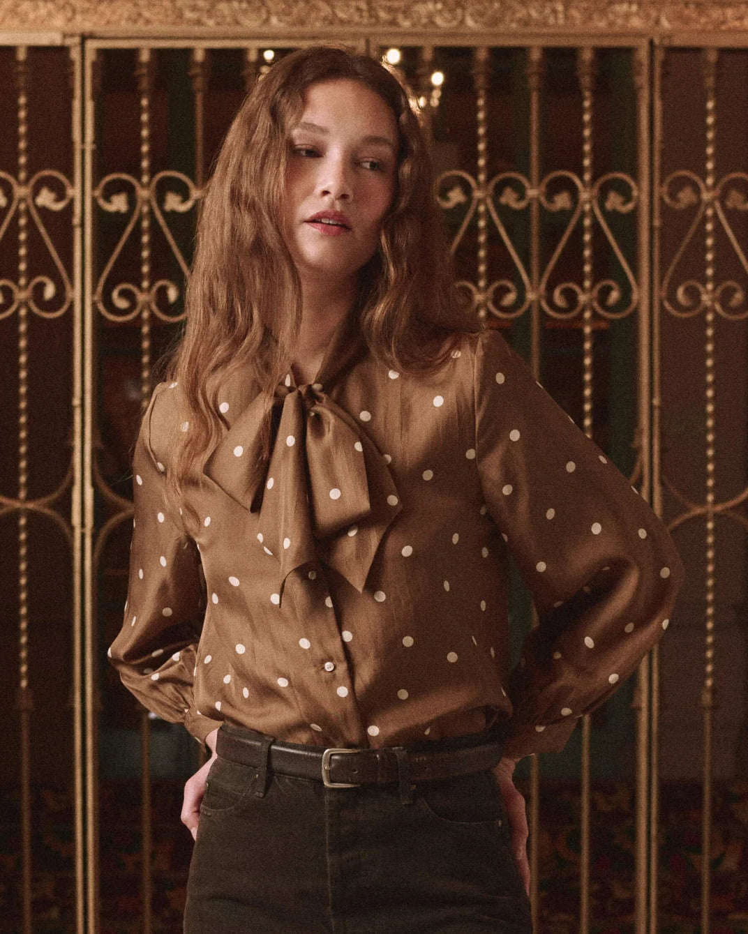 The Great. The Zenith Top in Copper Bubble Dot
