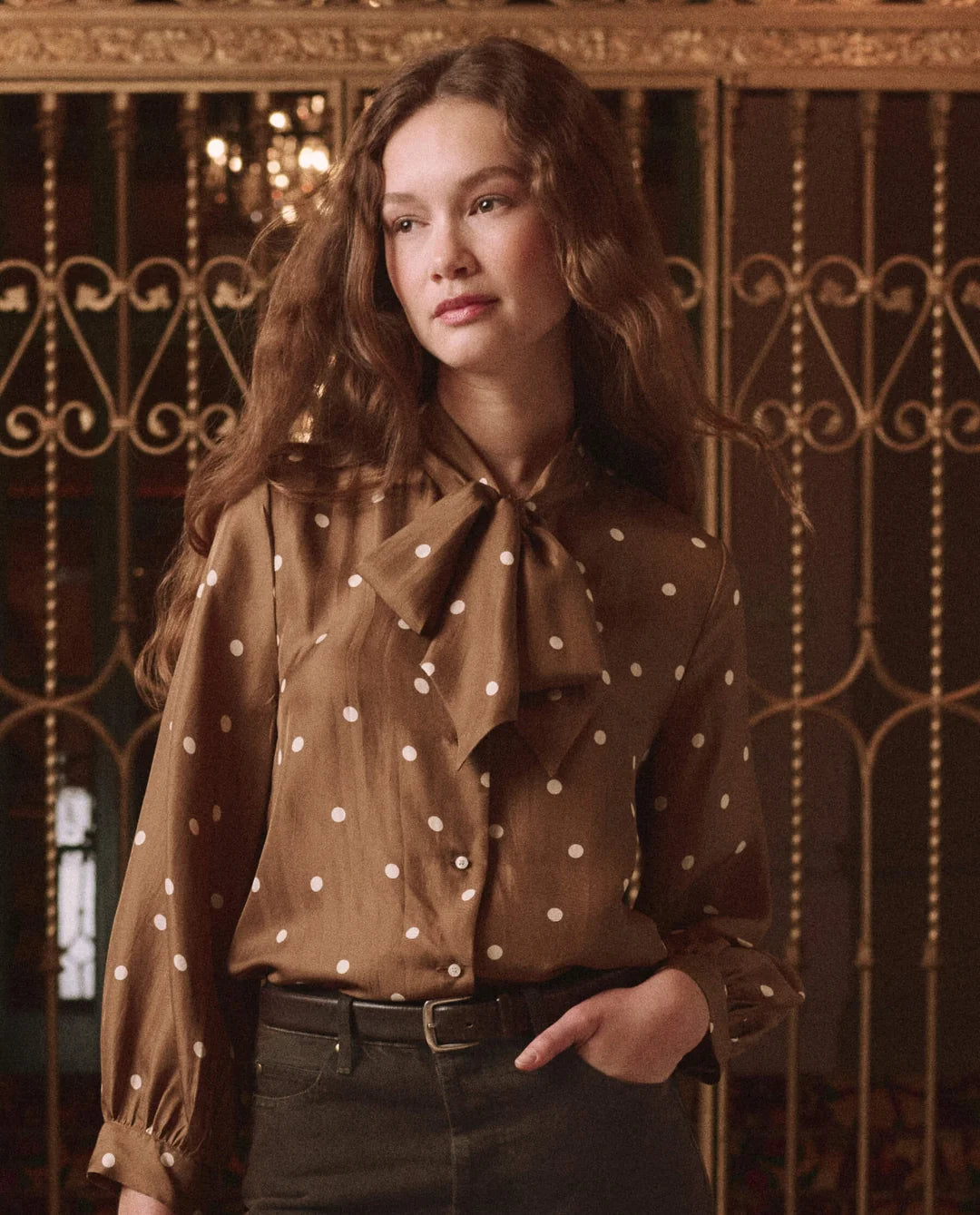 The Great. The Zenith Top in Copper Bubble Dot