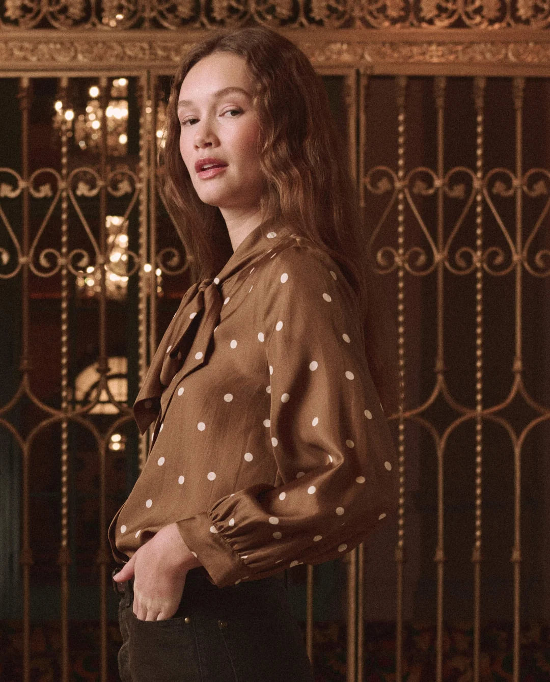 The Great. The Zenith Top in Copper Bubble Dot