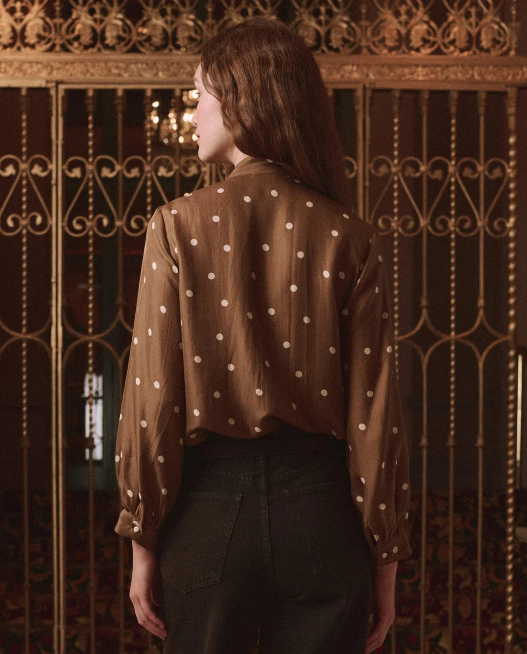 The Great. The Zenith Top in Copper Bubble Dot