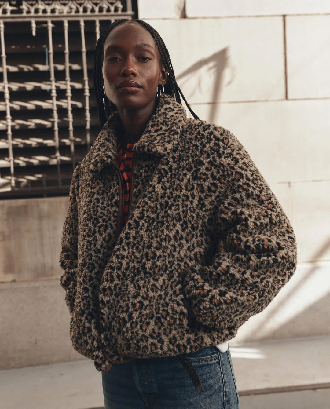 The Great. The Vail Jacket in Tan Leopard
