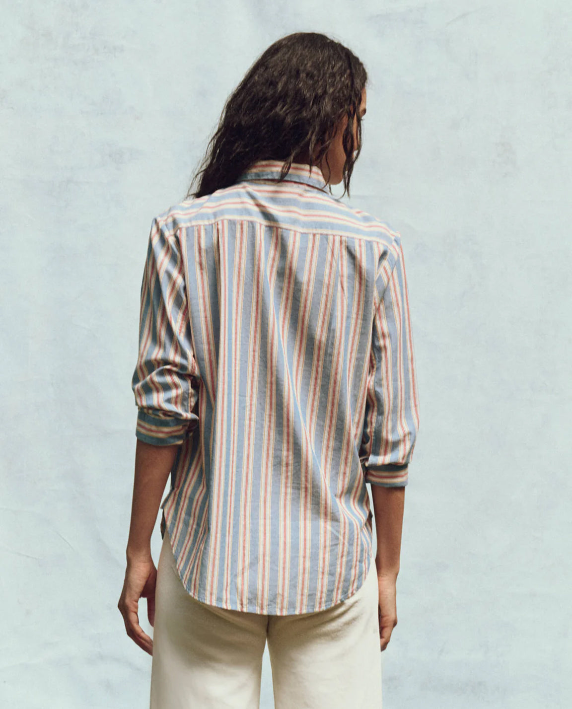 The Great. Post Top in Blue Frontier Stripe