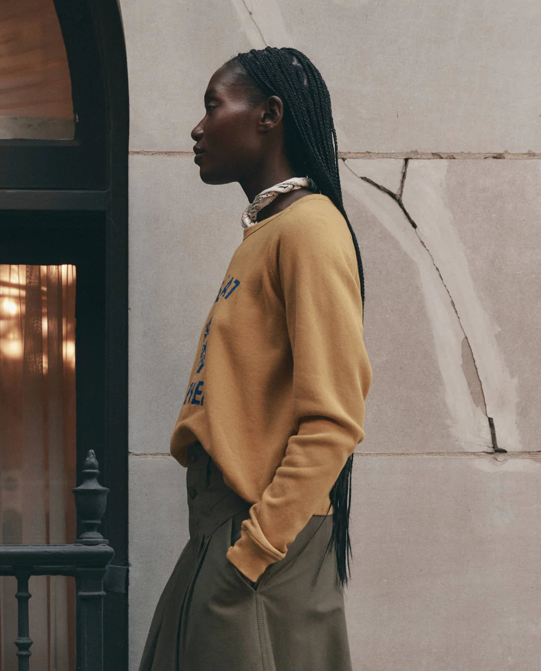 The Great. The Fleece Rookie Sweatshirt With Growling Panther Mustard