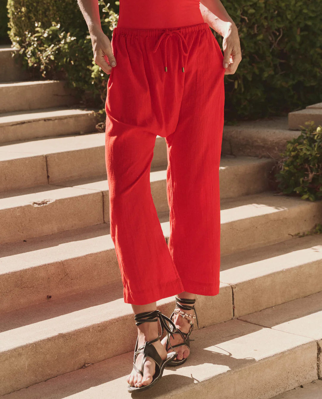 The Great. Reef Pant in Hot Red