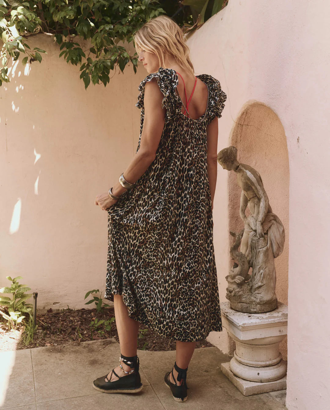 The Great. Ruffle Coverup in Leopard