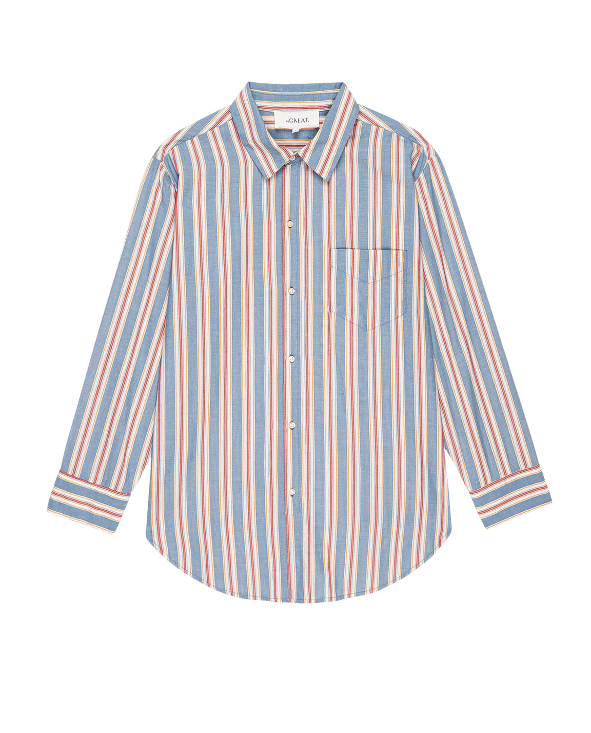 The Great. Post Top in Blue Frontier Stripe
