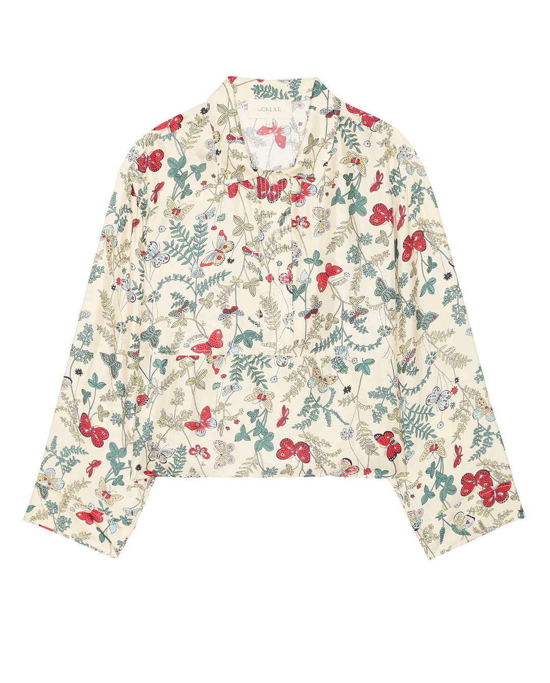 Floral patterned shirt on a white background