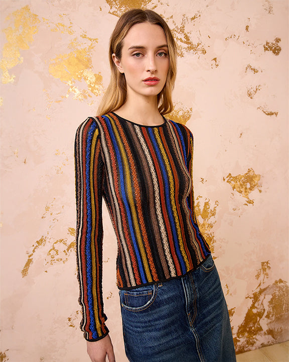 Ulla Johnson Ardith Knit Long Sleeve Top in Zoisite