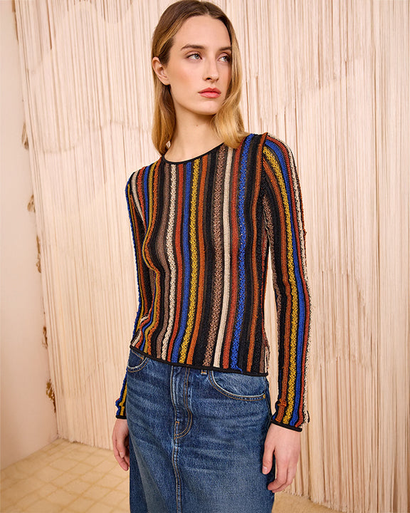 Ulla Johnson Ardith Knit Long Sleeve Top in Zoisite