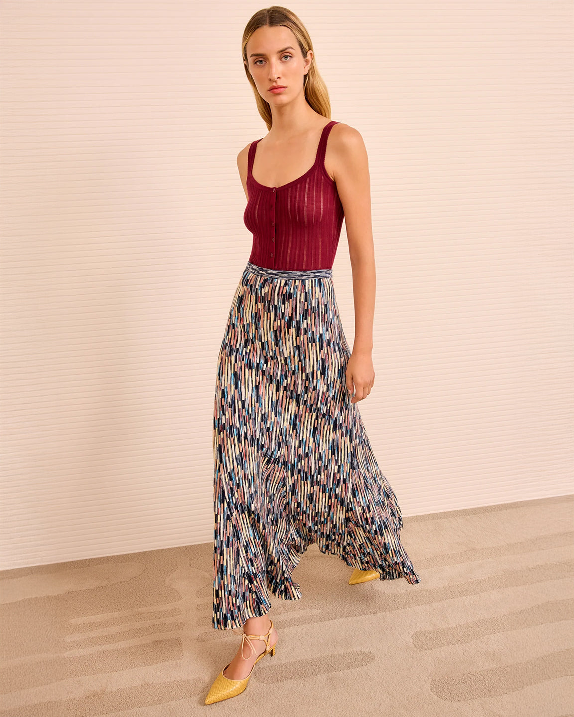 Ulla Johnson Marceline Multicolor Long Skirt in Oasis