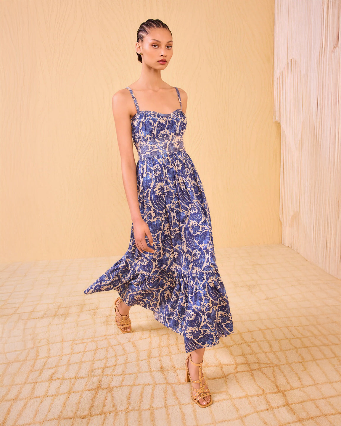 Ulla Johnson Nadine Cami Midi Dress In Ocean