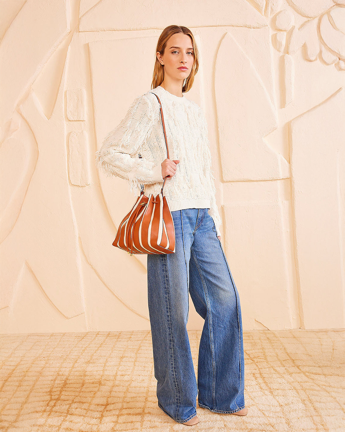 Ulla Johnson Alma Everyday Bucket in Sierra Stripe