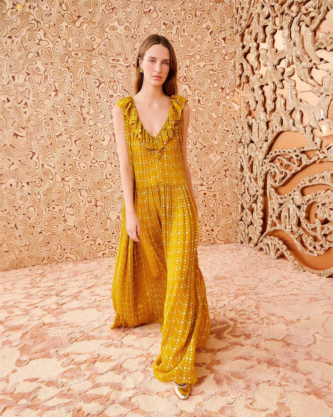 Ulla Johnson Audelia Gown in Dotted Lurex Crinkle