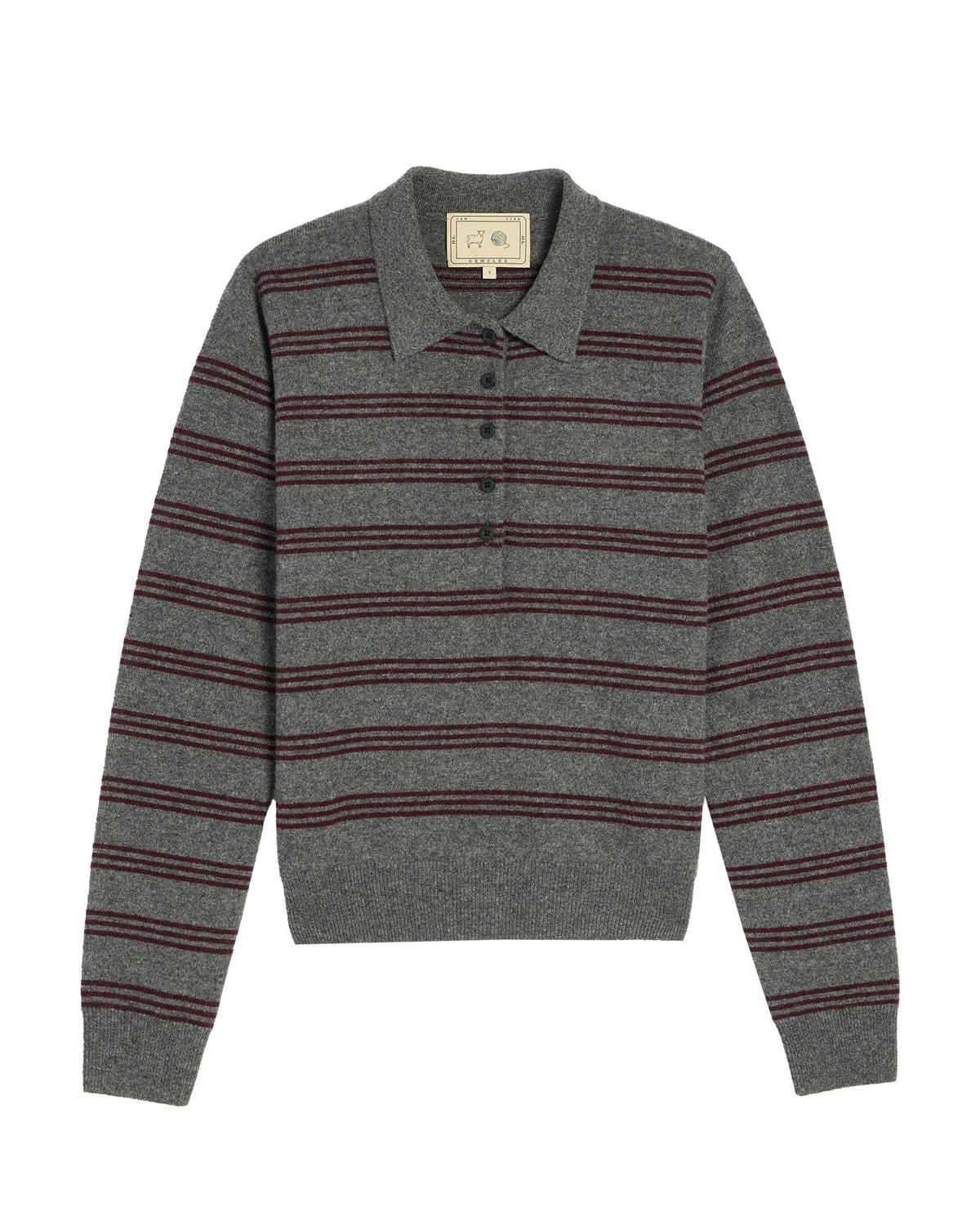 Hayden Stripe Cashmere Polo Sweater