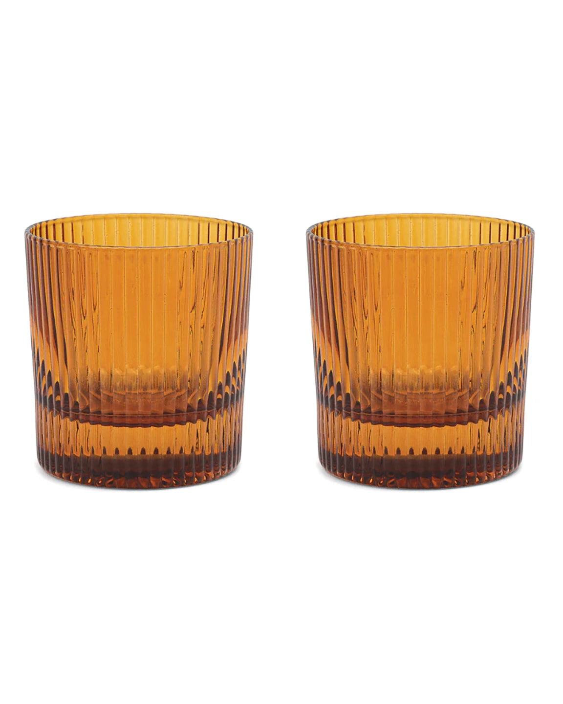 Here's How The Scout Lowball Glasses (Set of 2) in Amber