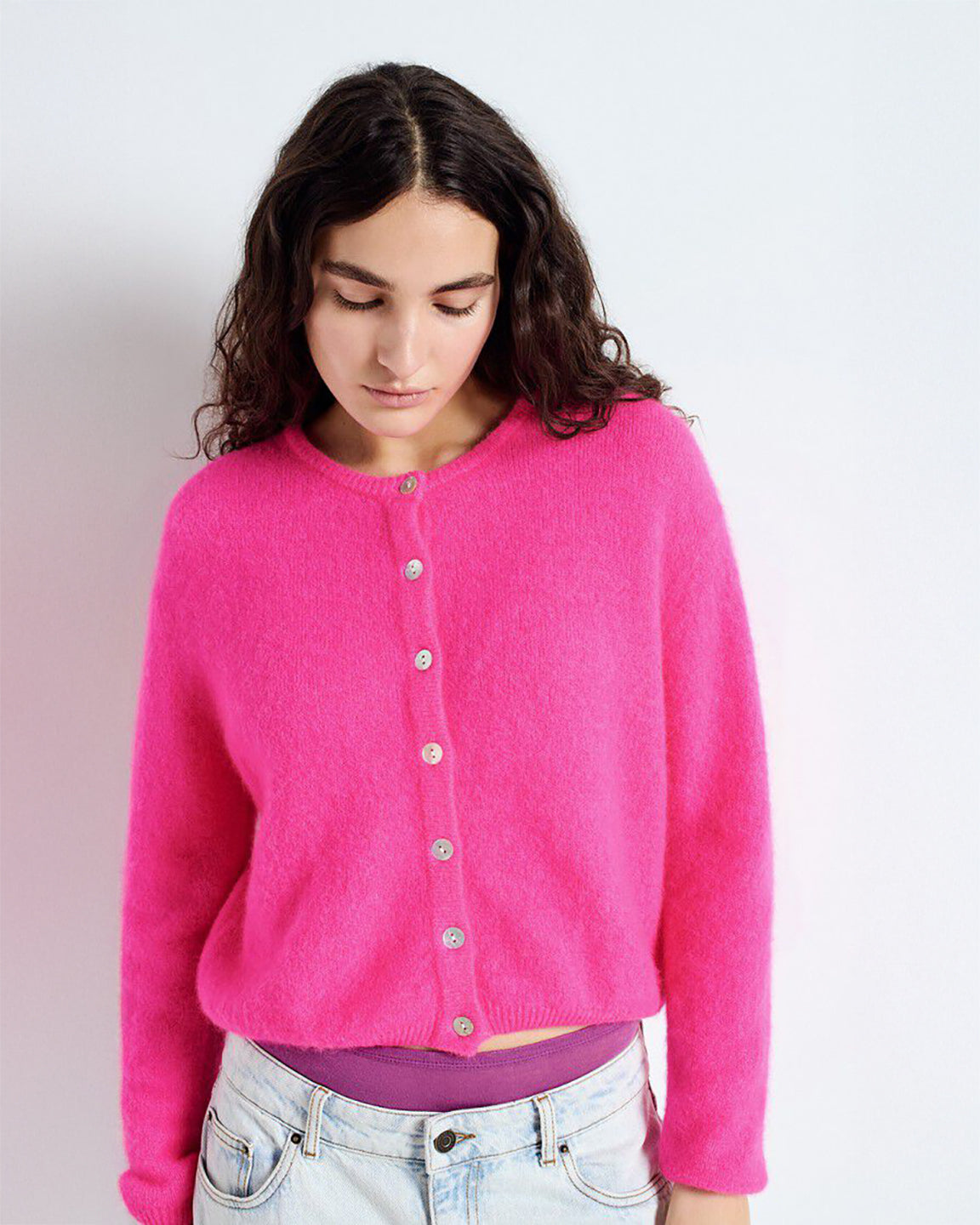 American Vintage Cardigan Vitow in Rose Florescent