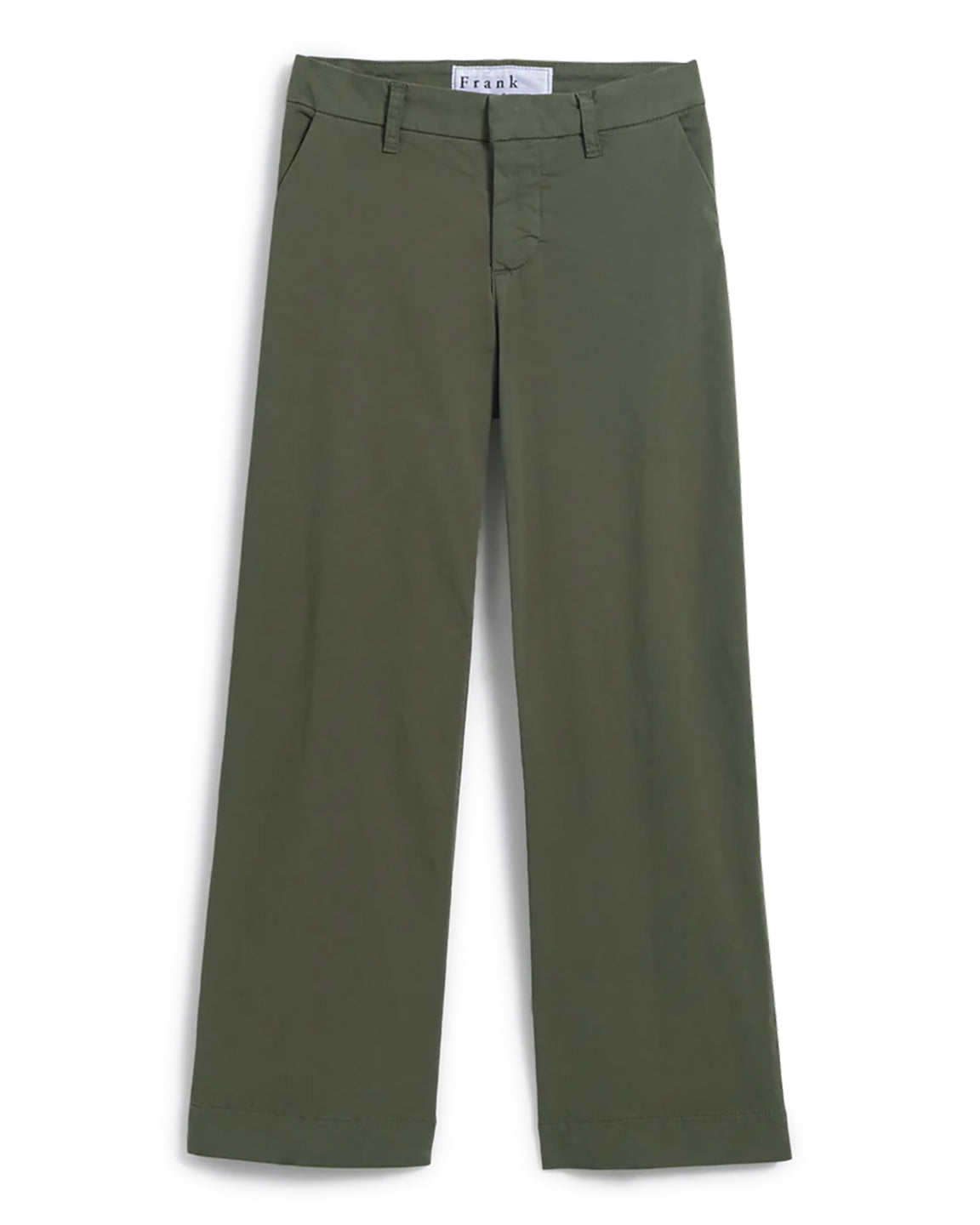 Frank & Eileen Westport Italian Wide Leg Chino in Army