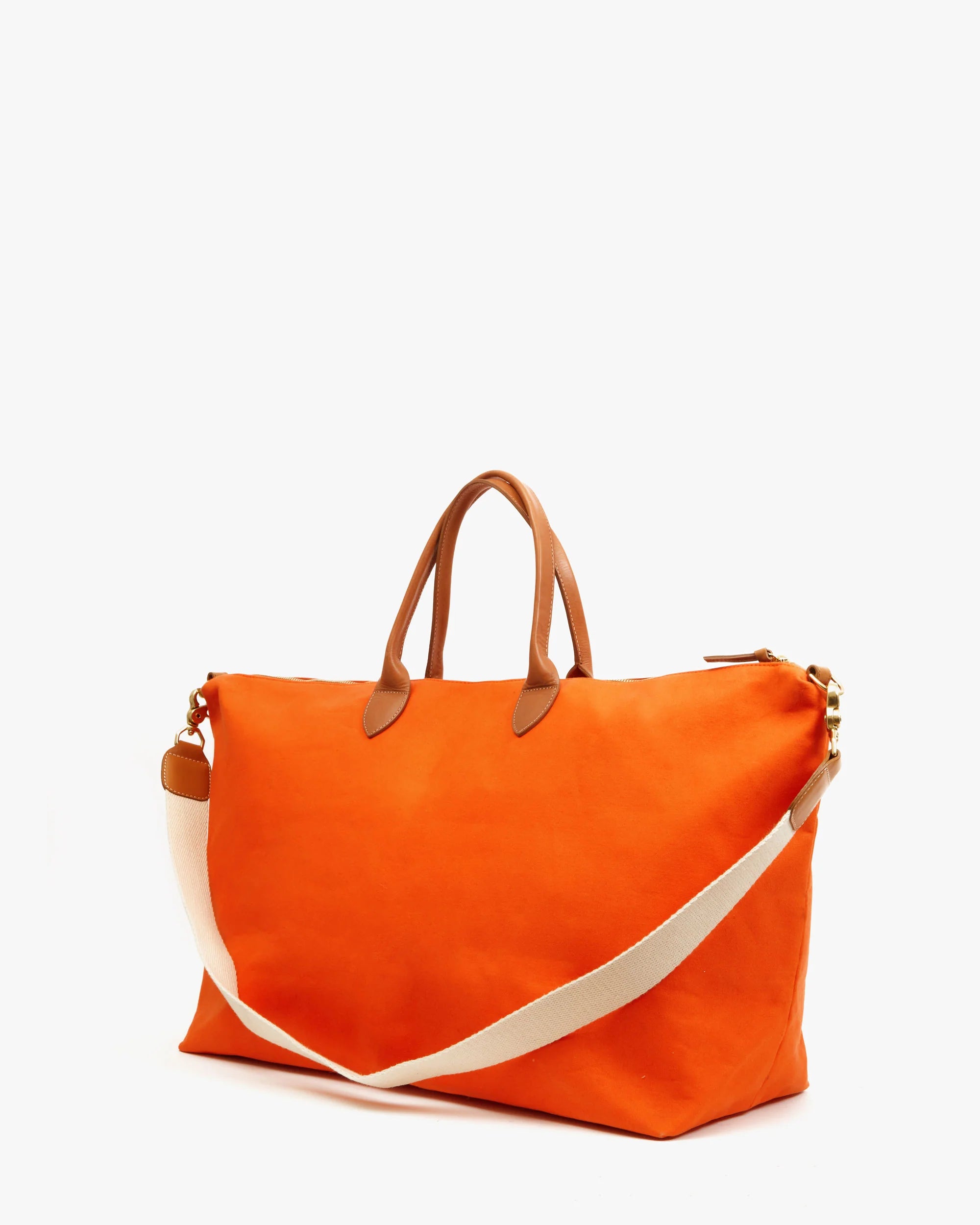 Clare V. Weekender in Tangerine Canvas
