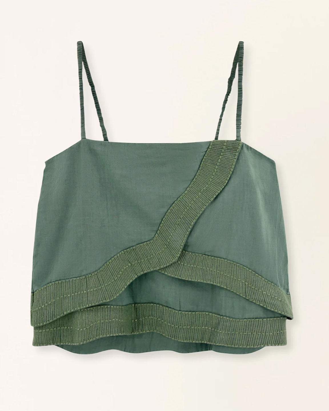 Mirth Bahia cropped Tank In Verde Fossil