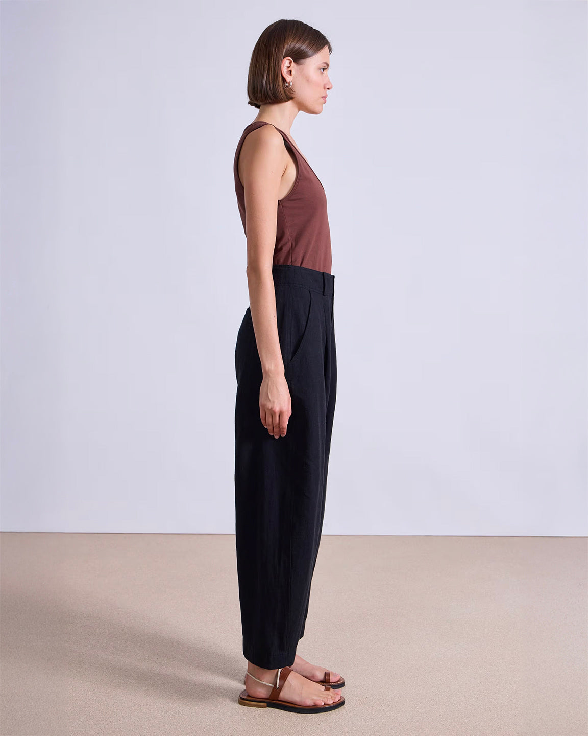 Apiece Apart Bari Crop Trouser in Black