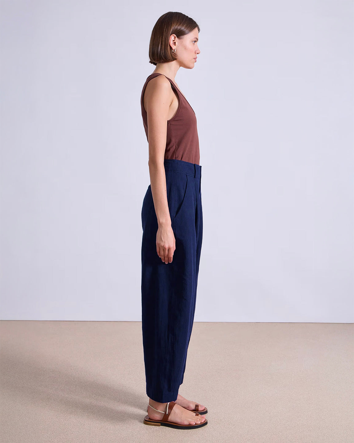 Apiece Apart Bari Crop Trouser in Indigo