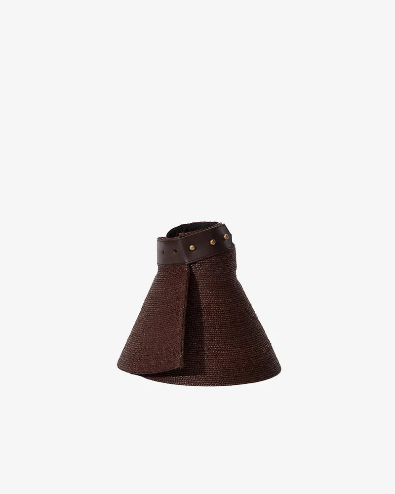Janessa Leone Birdie Visor In Chocolate
