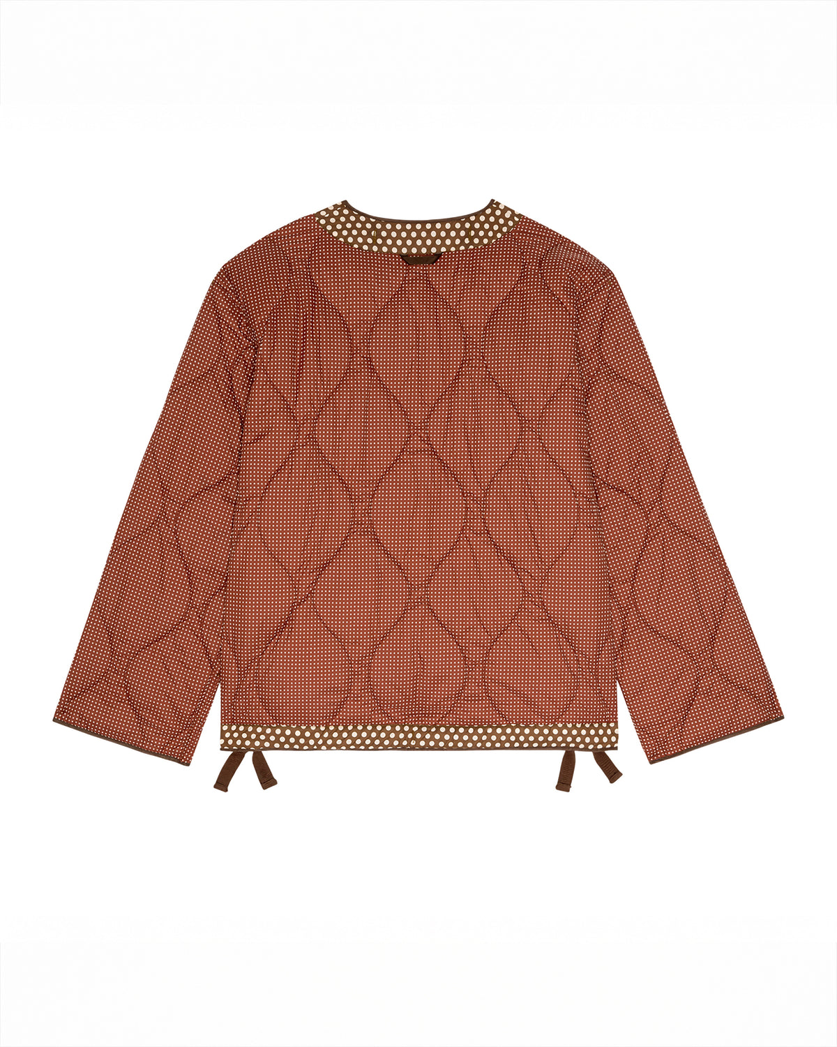 The Great. The Creek Reversible Zip Liner in Chocolate Dot & Maroon Dot
