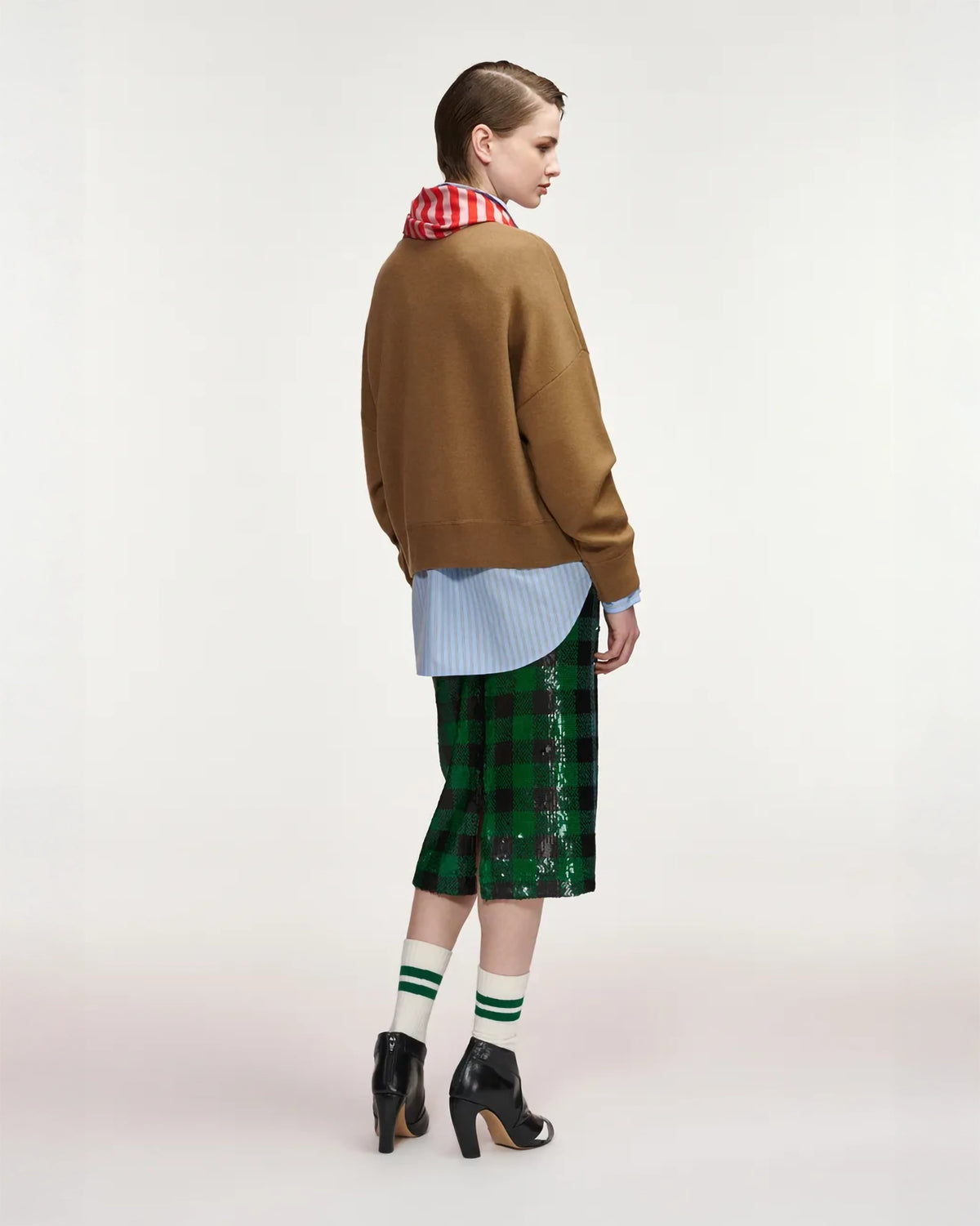 Essentiel Antwerp Kurtis Pullover with Scarf in Camel Club