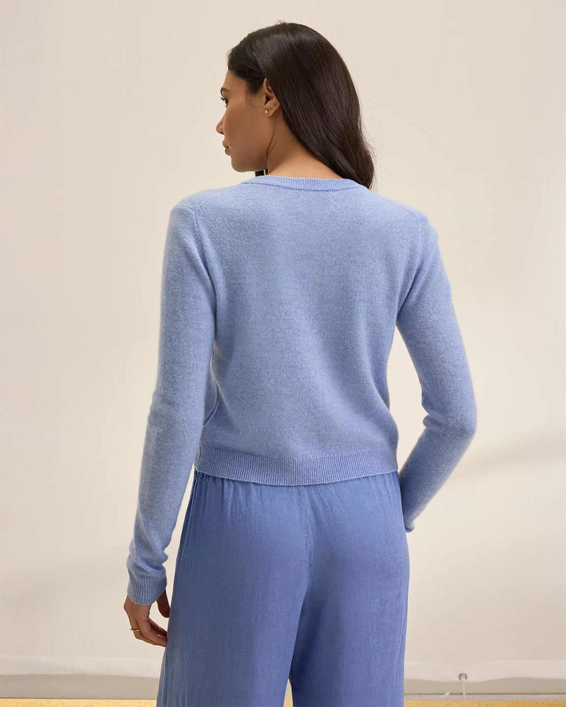Velvet By Graham & Spencer x Cleo Wade Chrichet L/S Crew Cardigan in Sky
