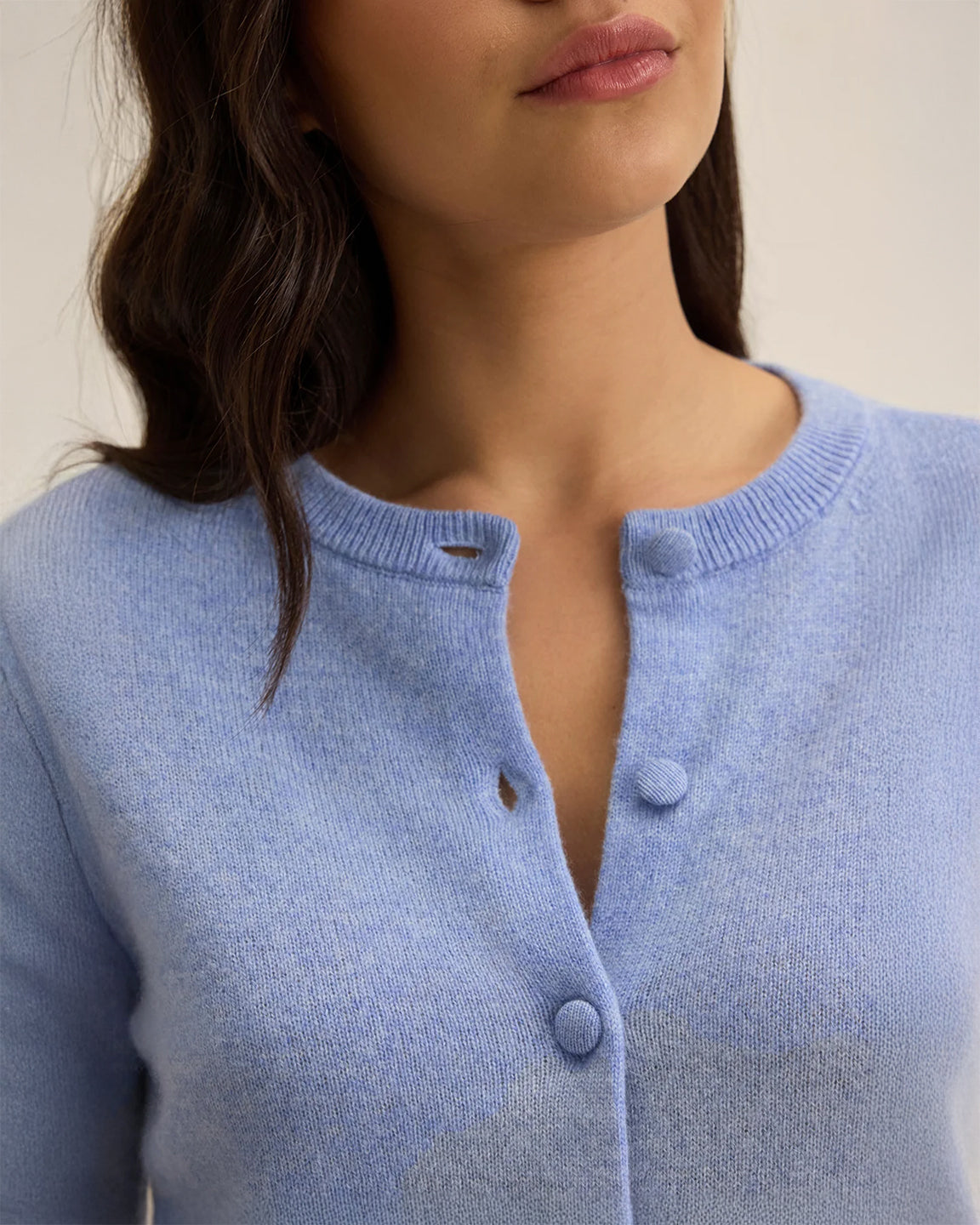 Velvet By Graham & Spencer x Cleo Wade Chrichet L/S Crew Cardigan in Sky