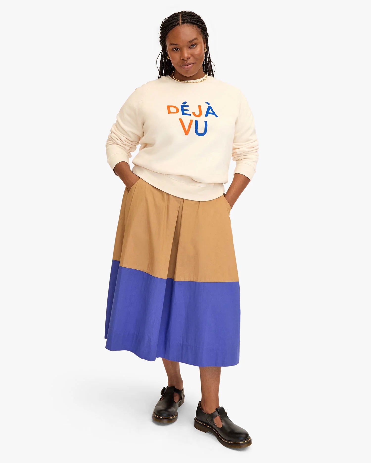 Clare V Sweatshirt in Cream Deja Vu