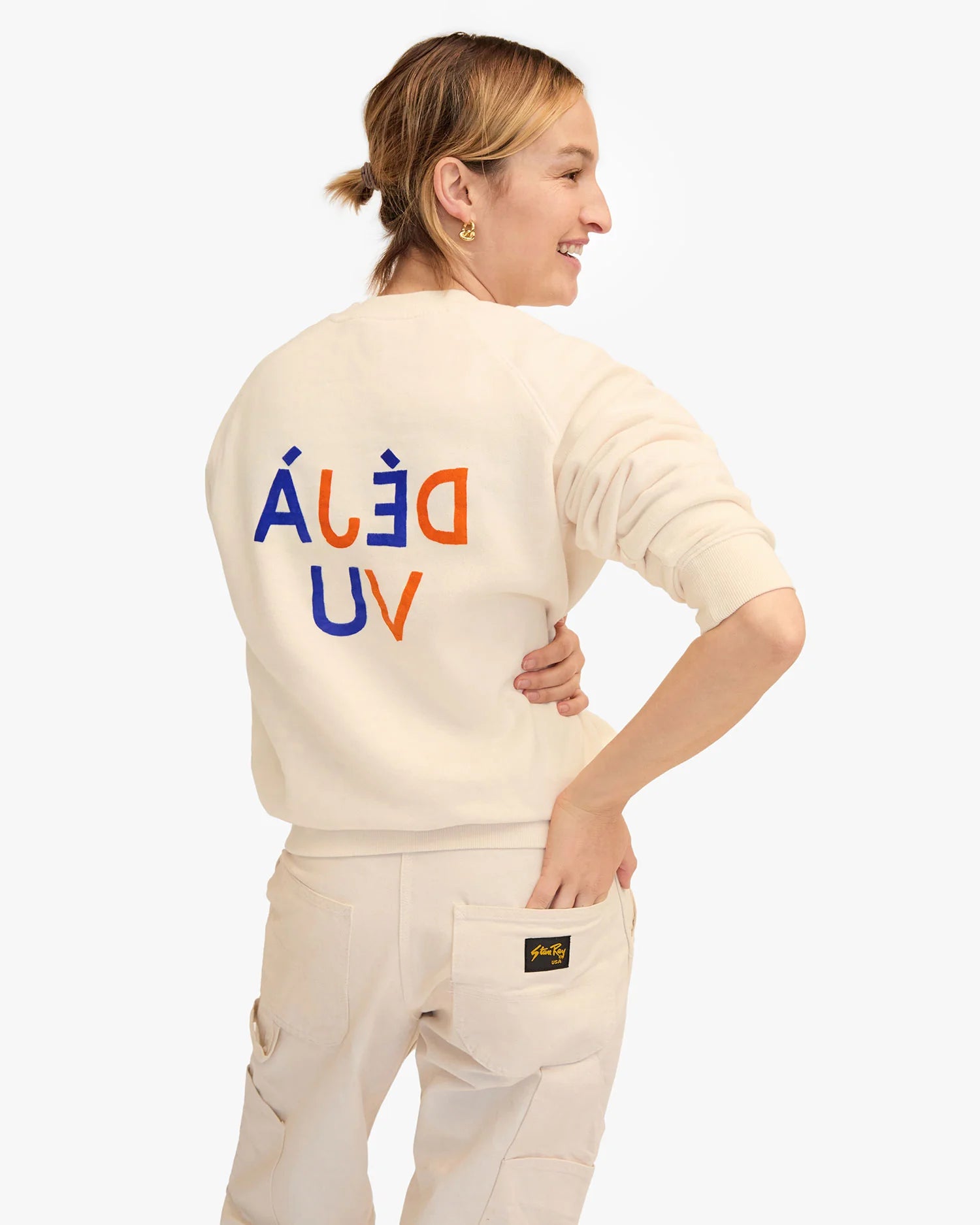 Clare V Sweatshirt in Cream Deja Vu