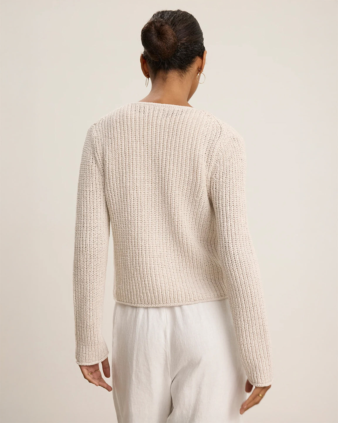 velvet by Graham and Spencer Thalia Tie-Front Cardigan in Chalk