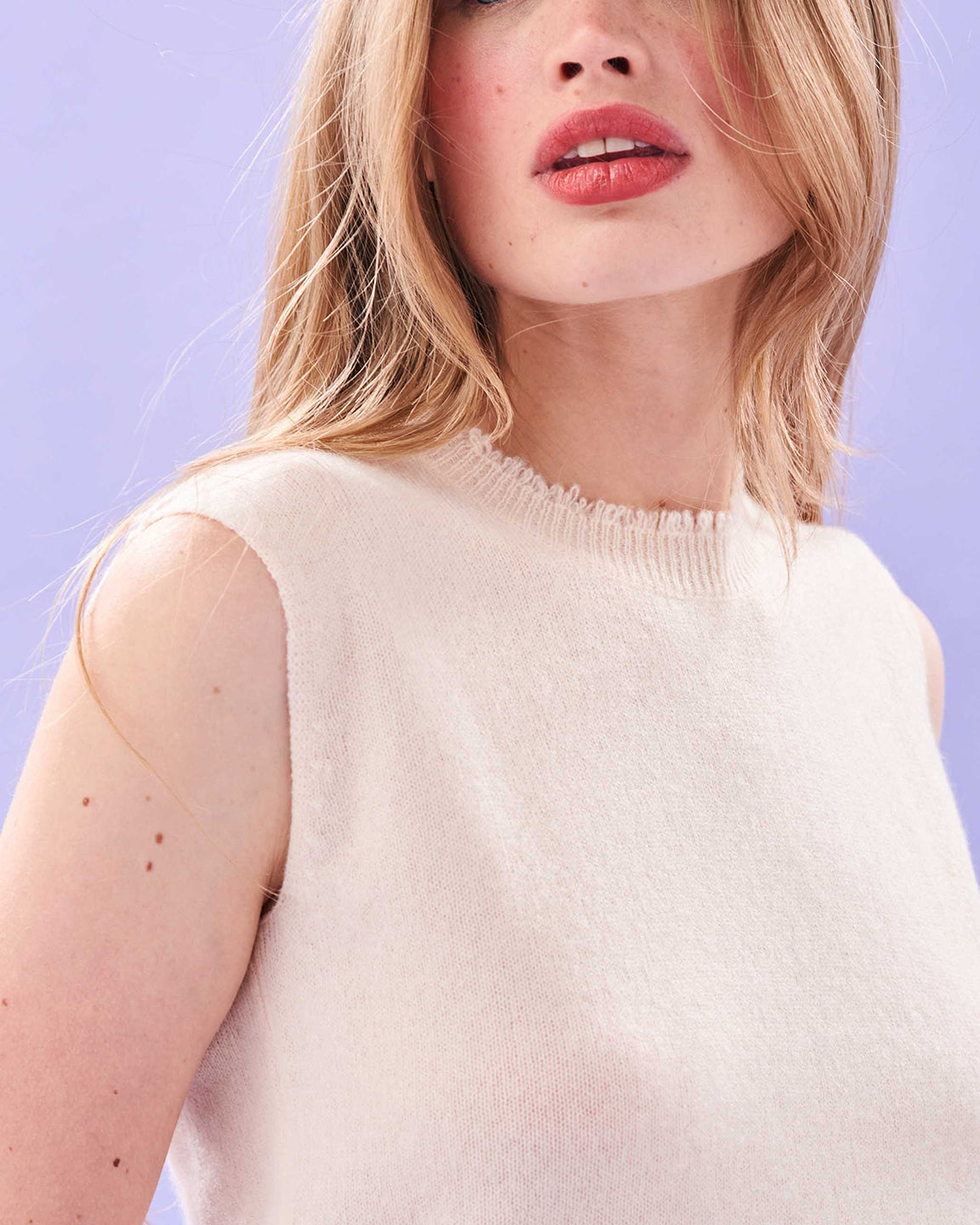 Jumper 1234 Distressed Tank in Cream