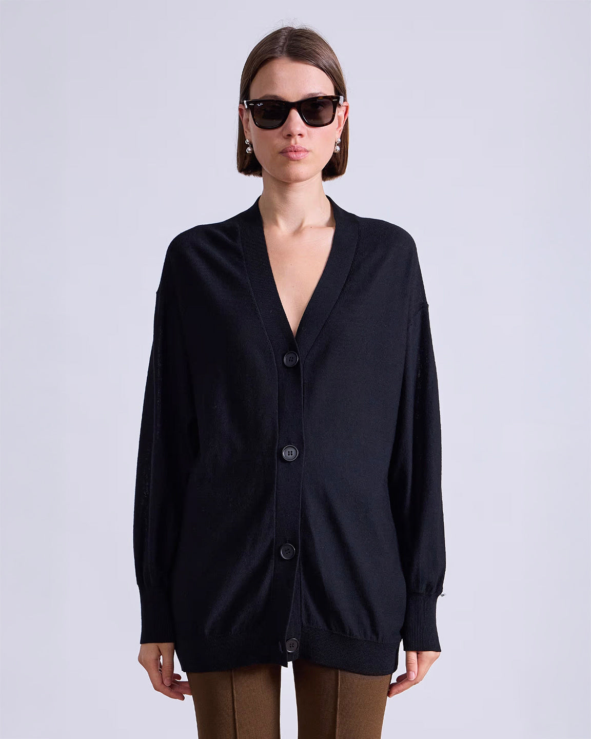 Apiece Apart Drippy Tissue Cardigan in Black