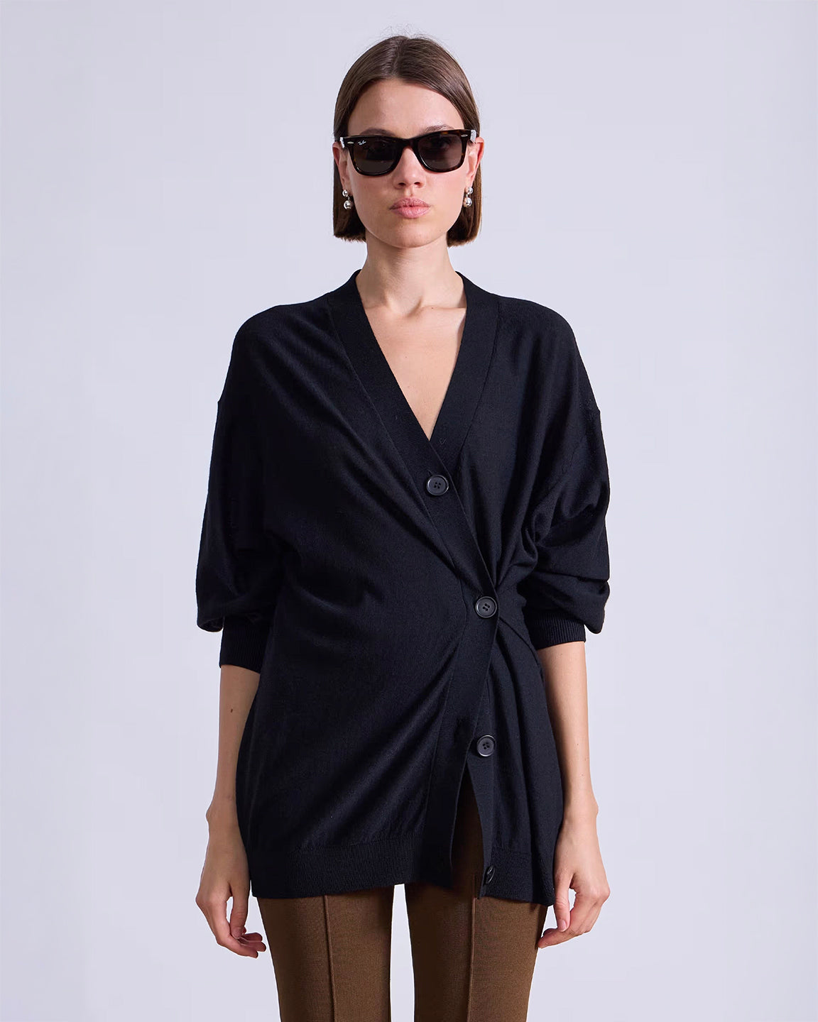 Apiece Apart Drippy Tissue Cardigan in Black