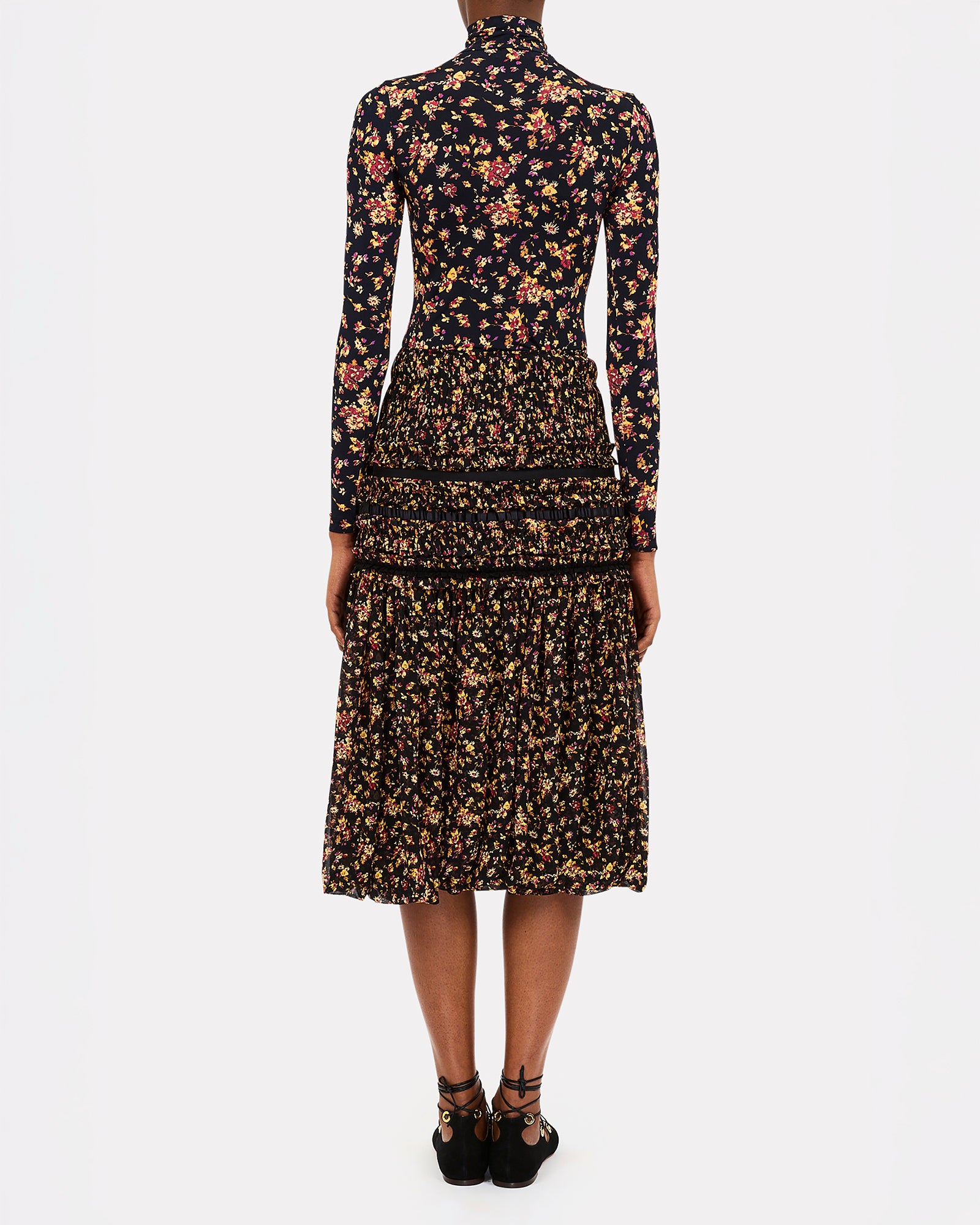Ulla Johnson Aurelia Long Sleeve Jersey Top in Twilight Paisley or Noir Floral