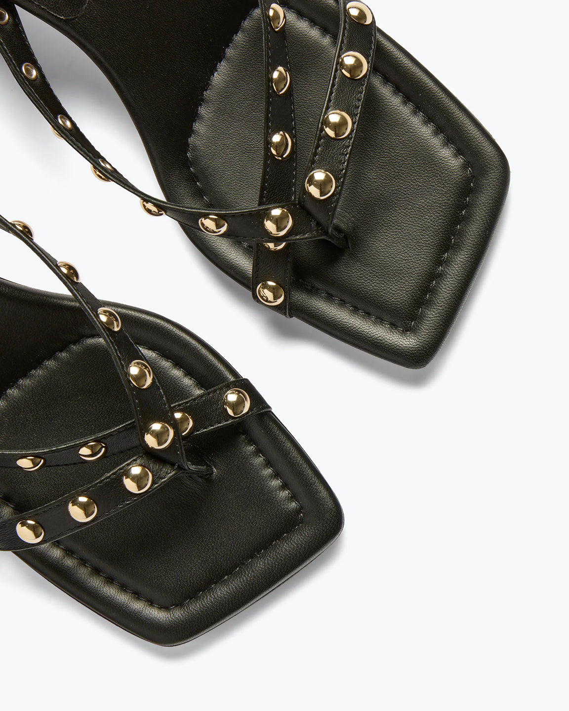 Freda Salvador Elaine Pump in Black Nappa With Gold Studs