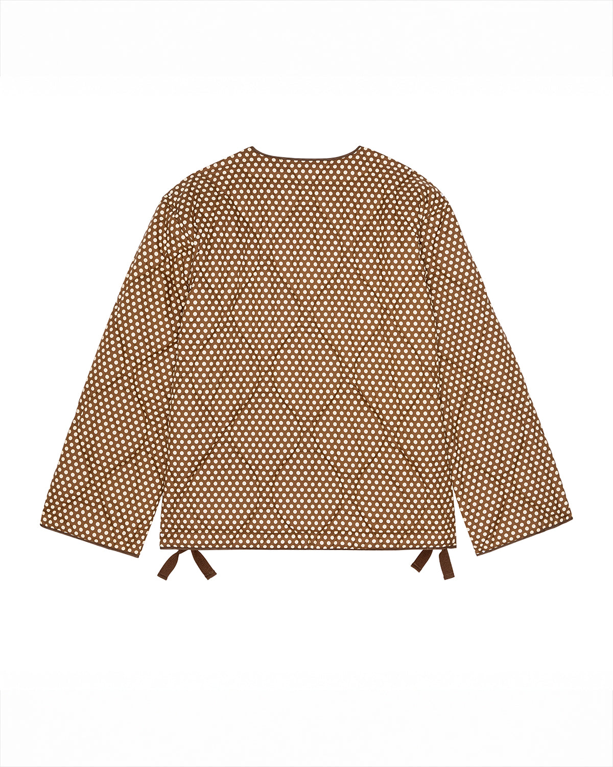 The Great. The Creek Reversible Zip Liner in Chocolate Dot & Maroon Dot