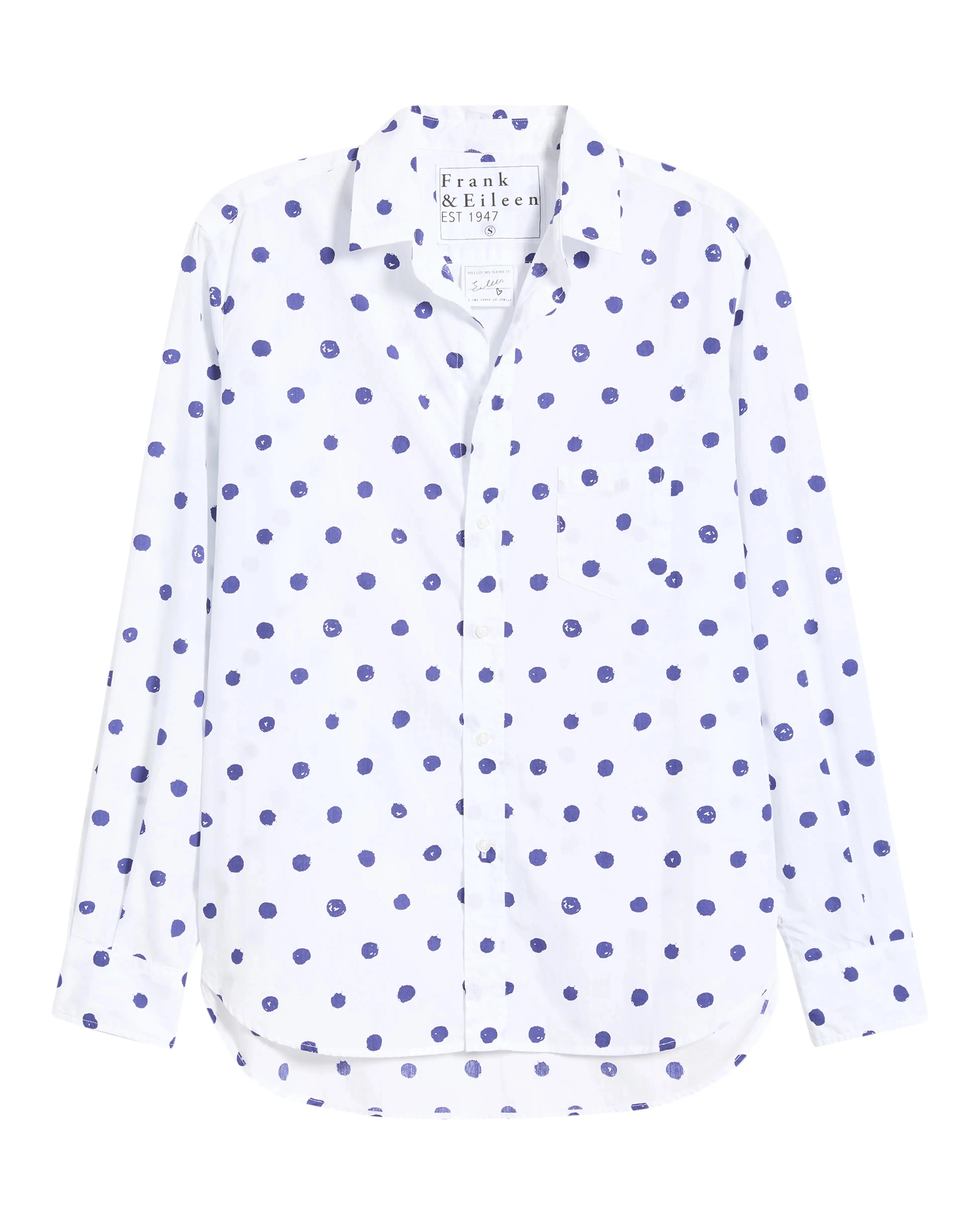 Frank & Eileen Eileen Relaxed Button-Up in Large Blue Dots